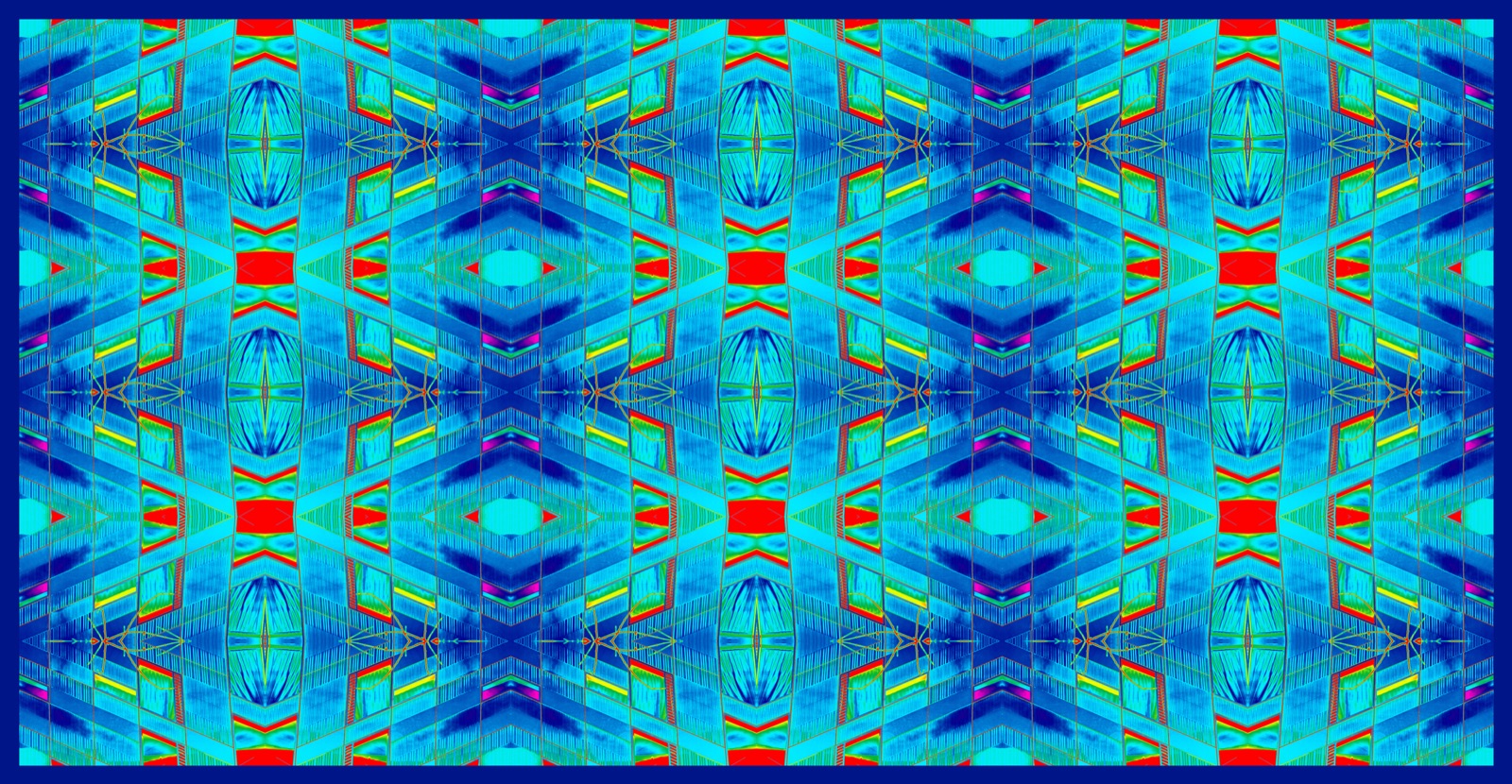 City Road print in blue, turquoise and red, translated from Susan Gordon's architectural photography.