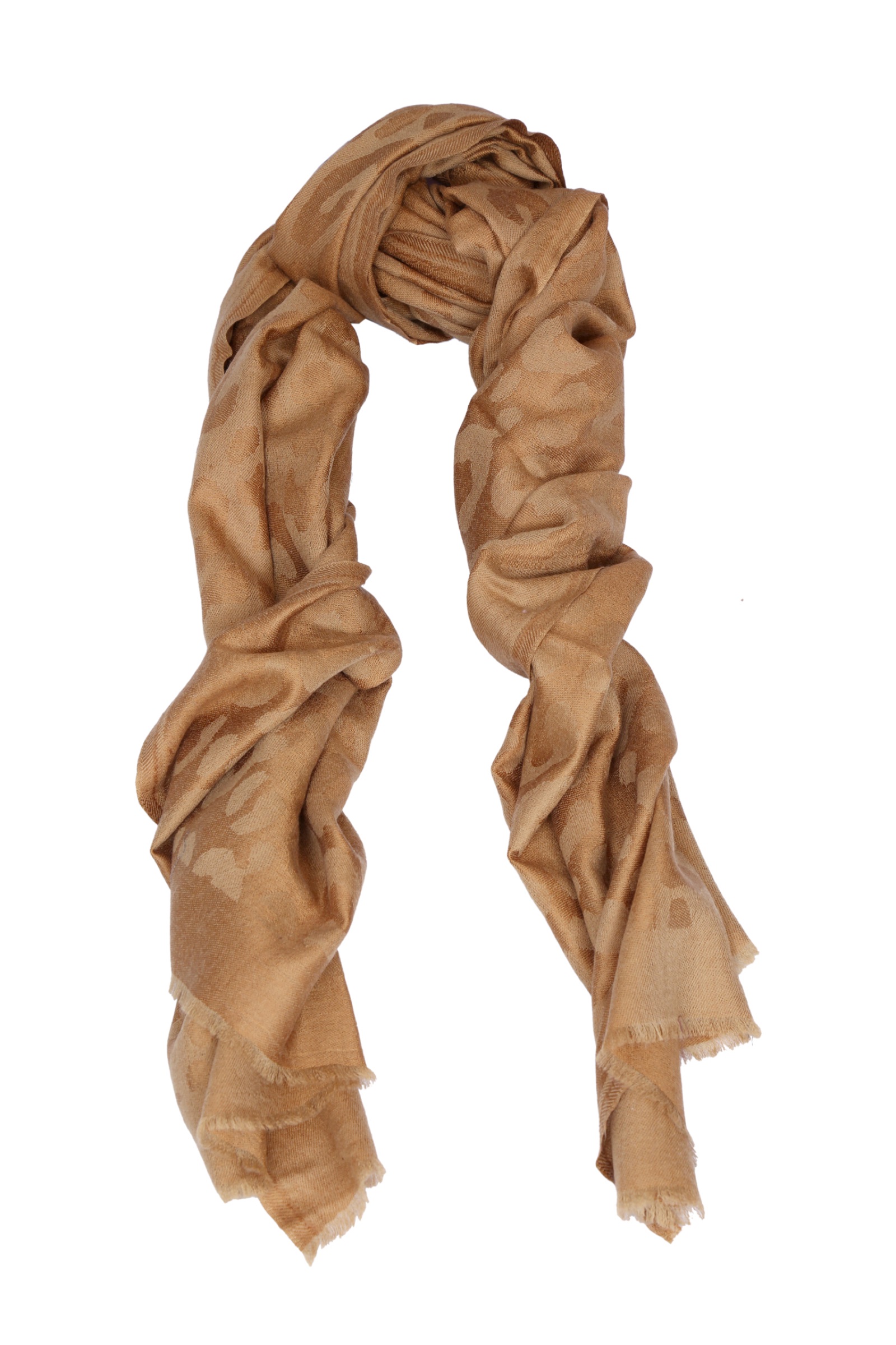 Jacquard scarf in camel for Ahume.