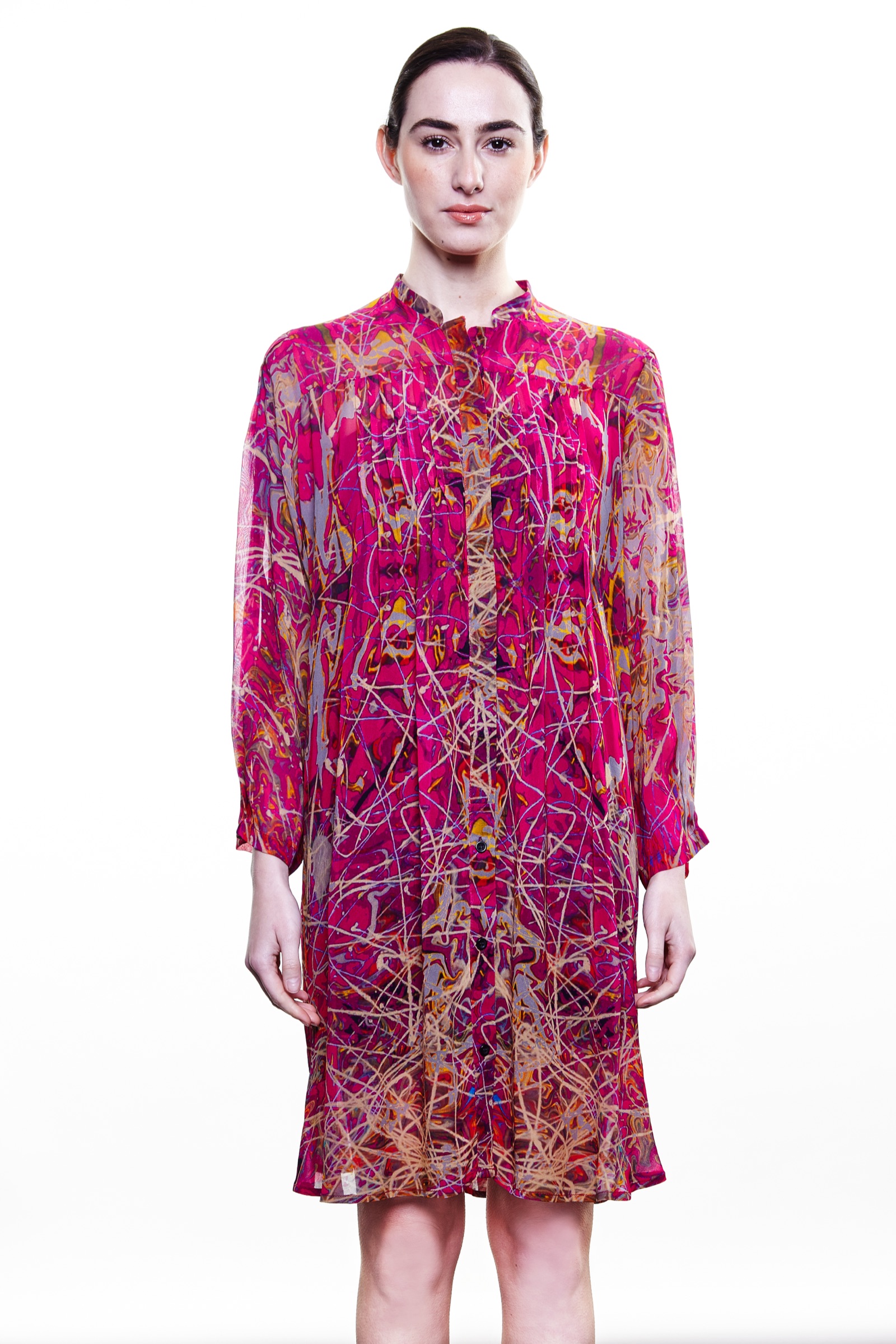 British Museum shirt dress, styled view.