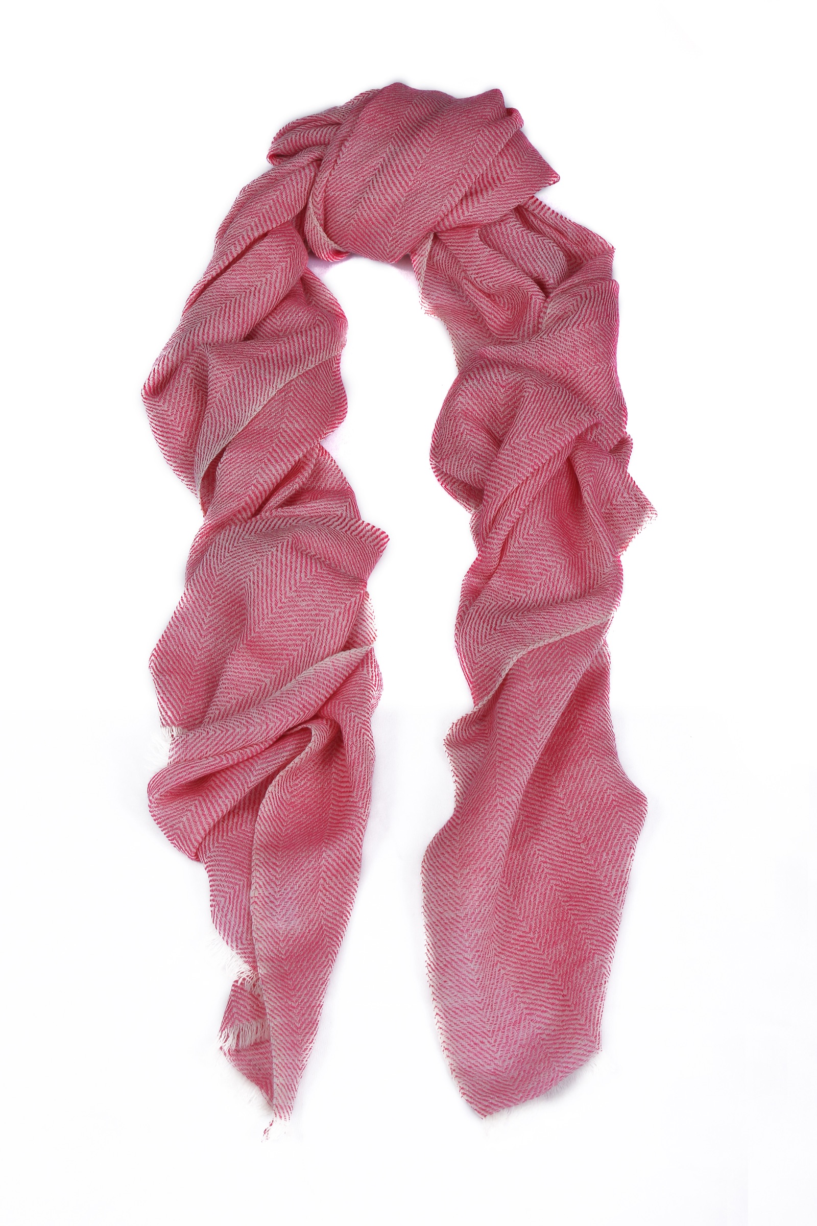 Herringbone wool scarf in berry.