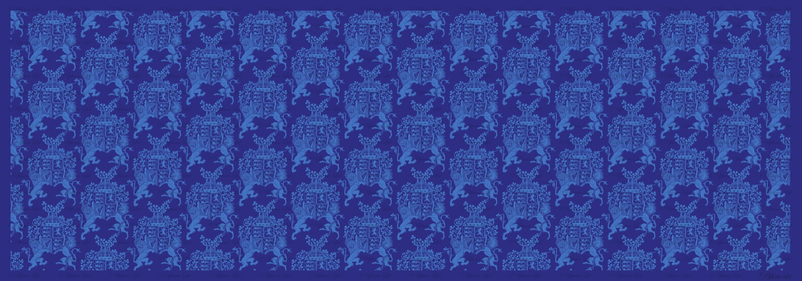 Royal Coat of Arms jacquard scarf in blue.