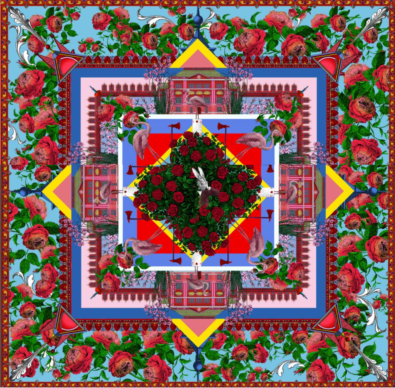 Alice in Wonderland exhibition silk scarf, Bhavna Rishi London for V&A Museum